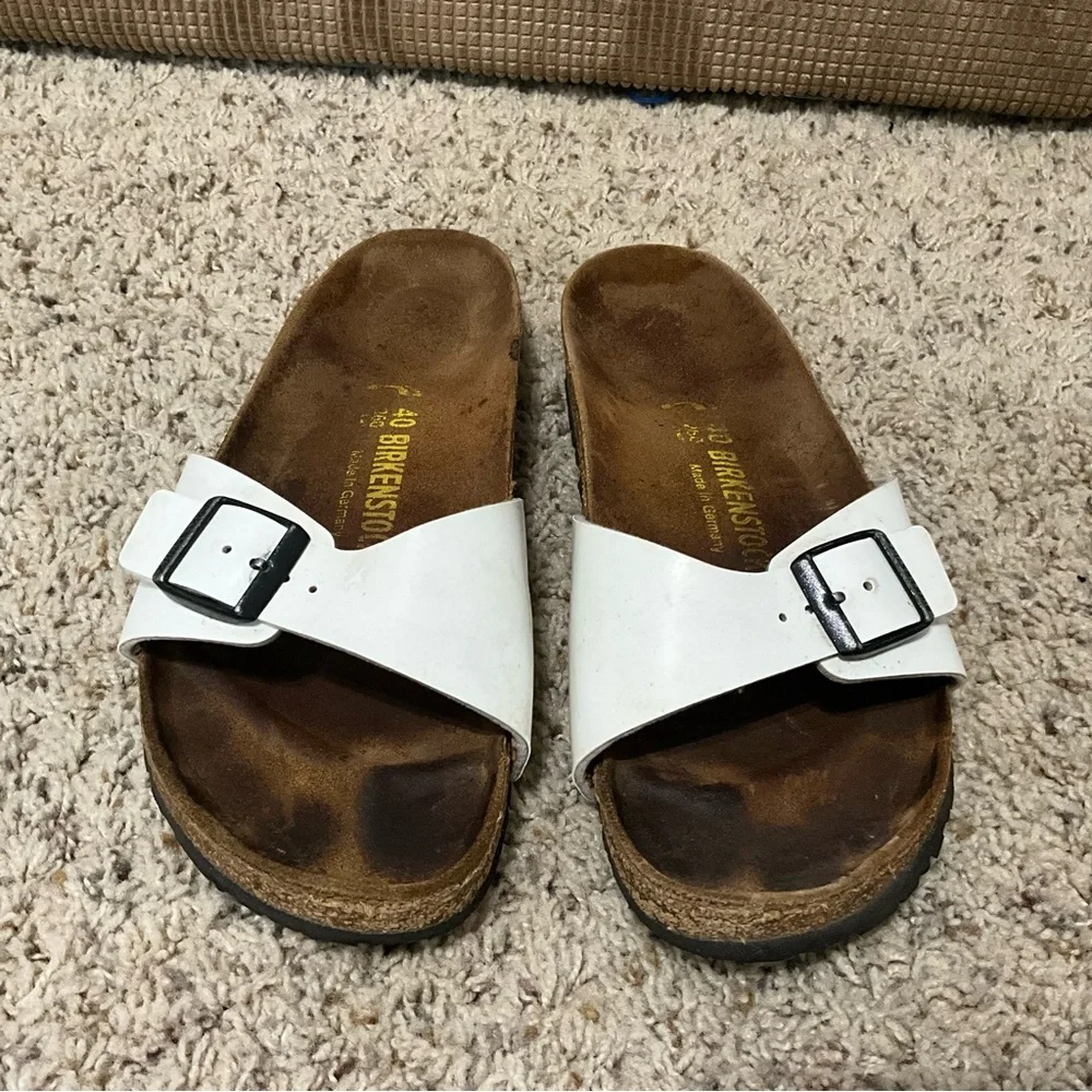 Birkenstock White Sandals with Buckles women’s 40 - Picture 10 of 15